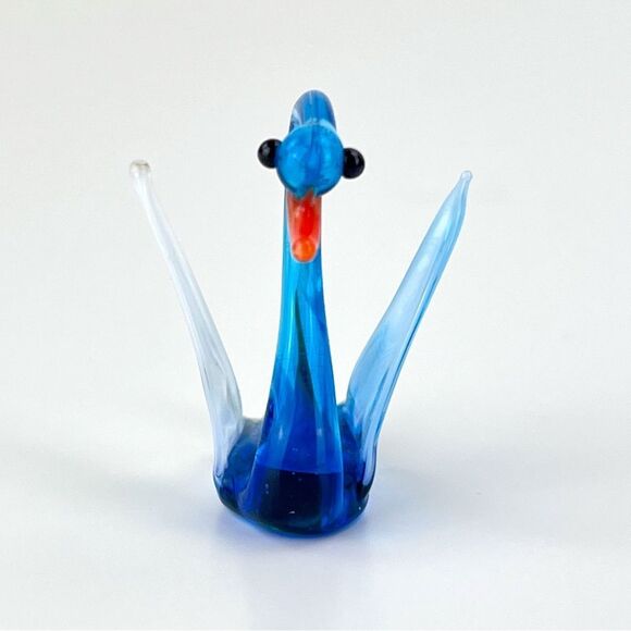 Vintage Art Glass Murano Style Swan Goose Hand Blown Figurine - Picture 4 of 6